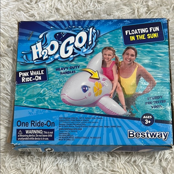 Pink Whale Inflatable Pool Toy - Picture 1 of 2